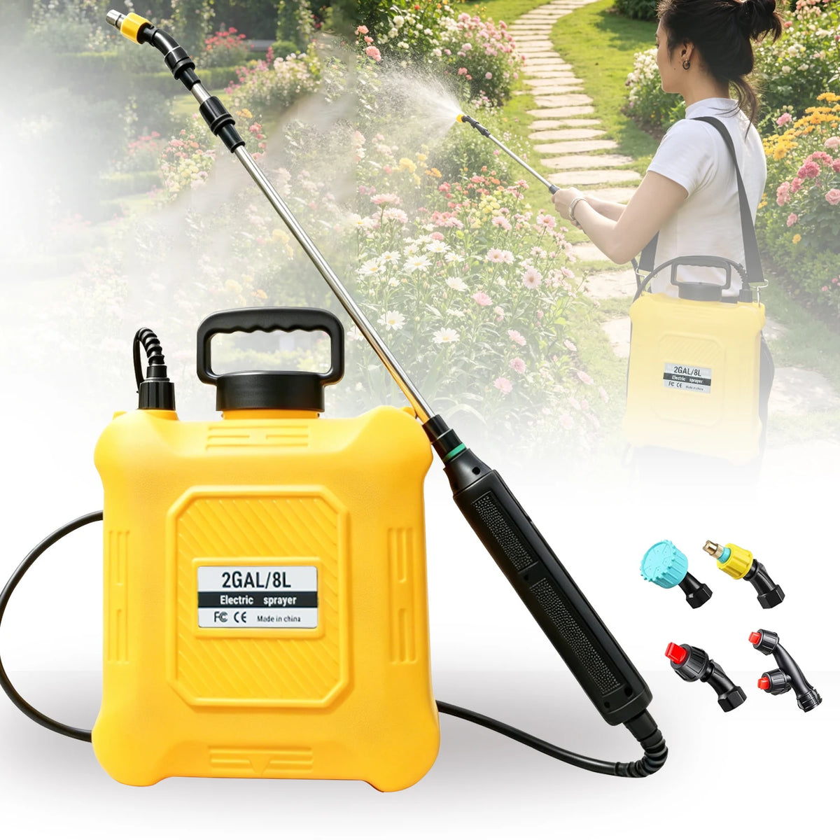 2026 Upgrade Electric Sprayer with Handle Retractable Wand Portable Multi-purpose Garden Sprayer for Farms Orchard Lawns Gardens