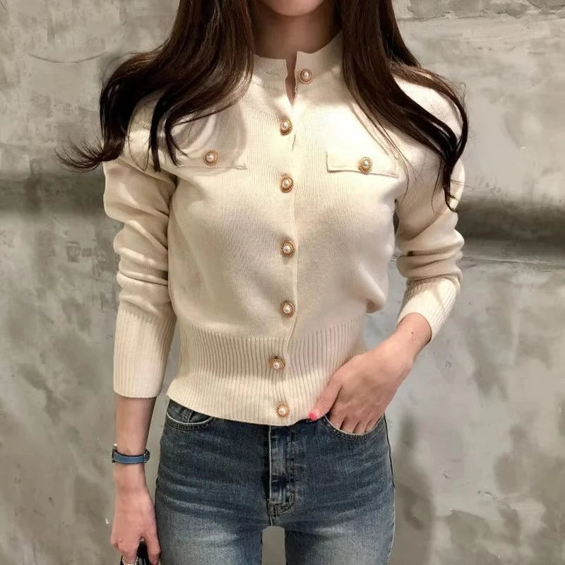 Women's short knit cardigan, single-breasted — view 2 of 20