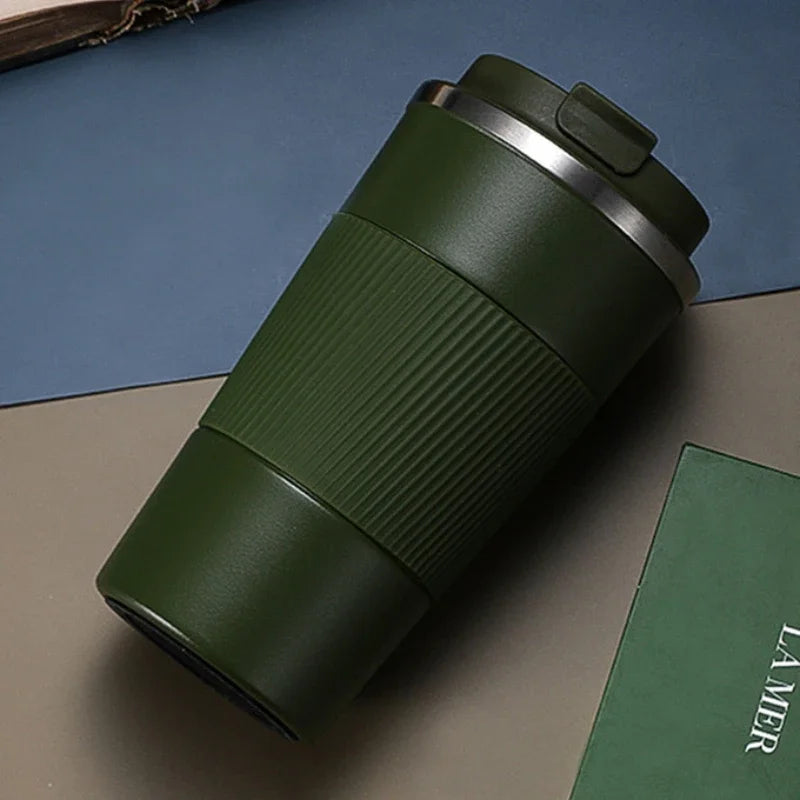 380ml/510ml Double Stainless Steel Coffee Thermos Mug with Non-slip Case Car Vacuum Flask Travel Insulated Bottle