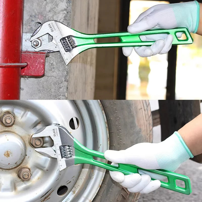 LAOA Short Handle Wrench Adjustable Light Weight Large Open Spanner 6" 8" 10" 12" Repair Tool