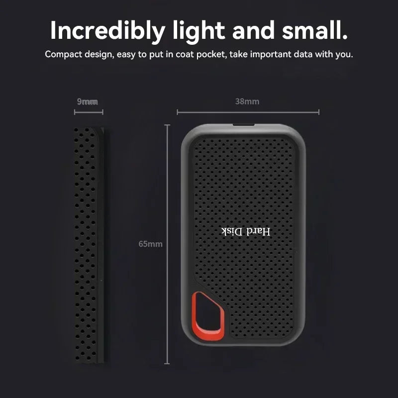 Portable SSD 1TB Original High Speed Hard Disk 4TB External Hard Drive 256TB USB3.1 Solid State Disk for Laptop/Phone/MAC/PC