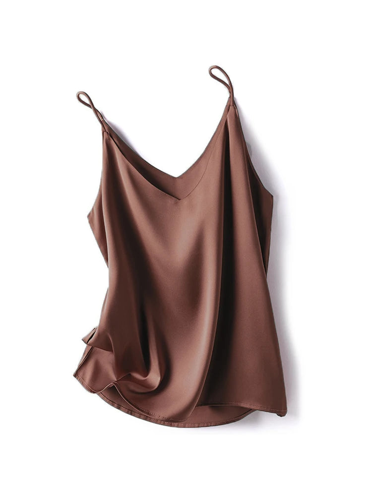 Women's V-Neck Camisole Tank Top — Slim Sleeveless Y2K Crop Top
