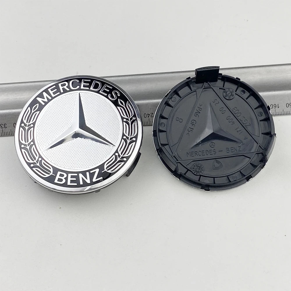 For Mercedes Benz Car Wheel Center Hub Caps 4PCS 75MM AMG W203 W206 W220 W205 W211 W212 GLA GLC CLA A Emblem Tire Rim Covers