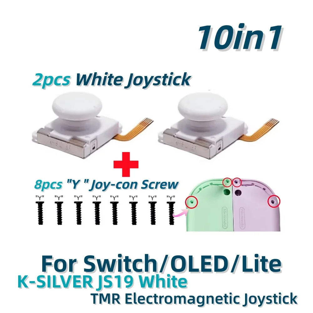 2/10pcs K-SILVER JS19 for Switch Joy-con TMR Joystick Replacement Magnetic Sensor 3D Analog Stick for Switch OLED