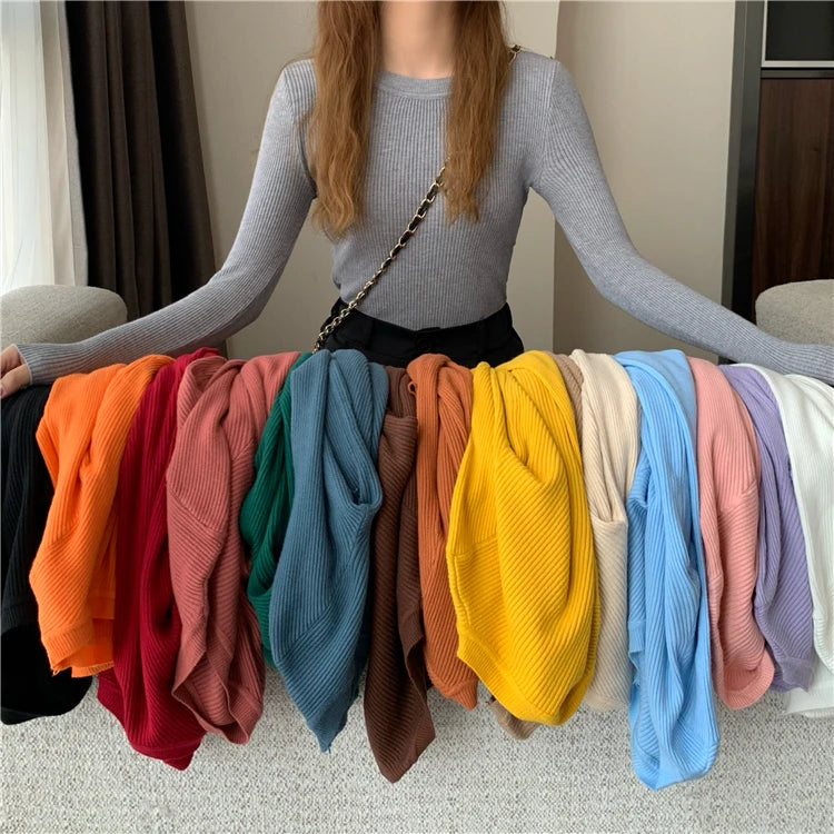 Women's basic knit pullover, crew neck jumper — view 6 of 20