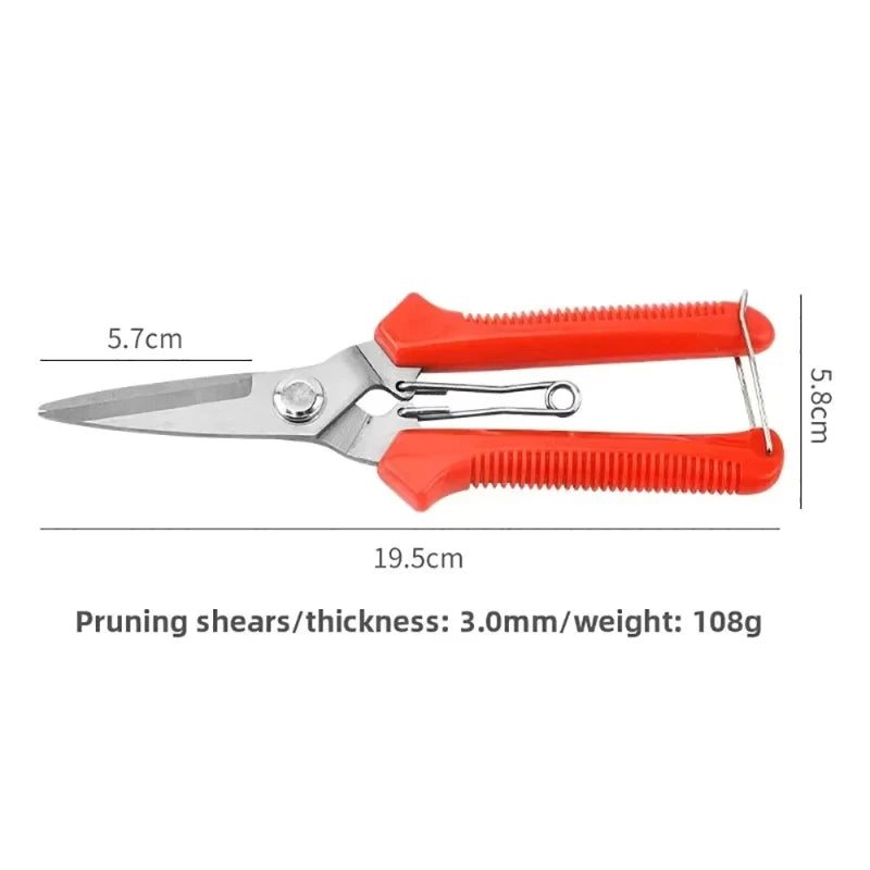 Garden Pruning Shears – Straight-Head Non-Slip Stainless Steel Bonsai & Household Scissors