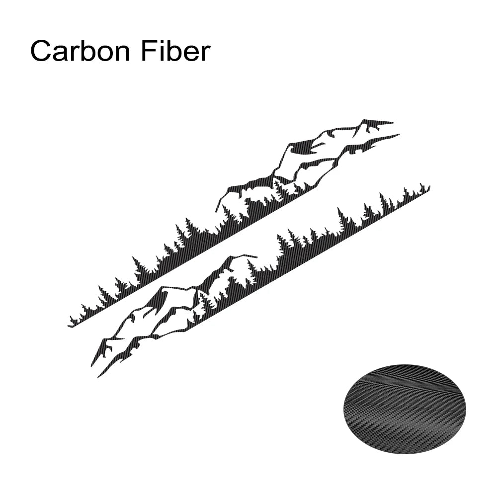 Forest Mountain Range Side Graphic Decal – Vinyl Film Compatible with Ford Bronco 2021 2022 2023