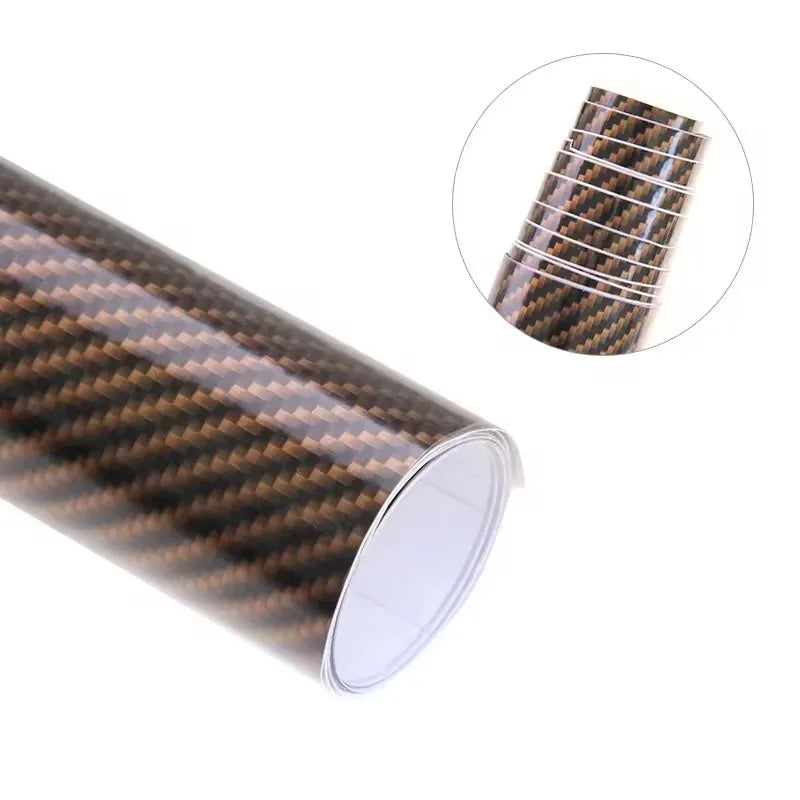 Super Glossy Black Gold Carbon Fibre Vinyl Sticker Wrap Film  Car Sticker Weatherproof Automotive Use