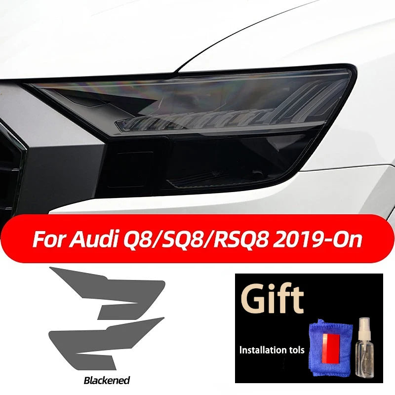 Smoked Black TPU Sticker Car Headlight Protective Film For Audi A3 8V S3 A4 B8 B9 A5 A6 S6 C8 A7 A8 D4 TT TTS Q3 Q5 Q7 Q8 RSQ8