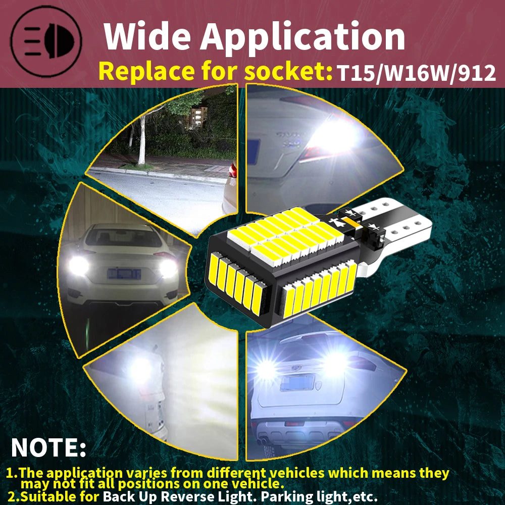 2x LED Reverse Light Blub Lamp W16W T15 Canbus For Toyota Rav4 Yaris Vitz Avalon Sienna Tacoma Highlander Sequoia Matrix 4Runner