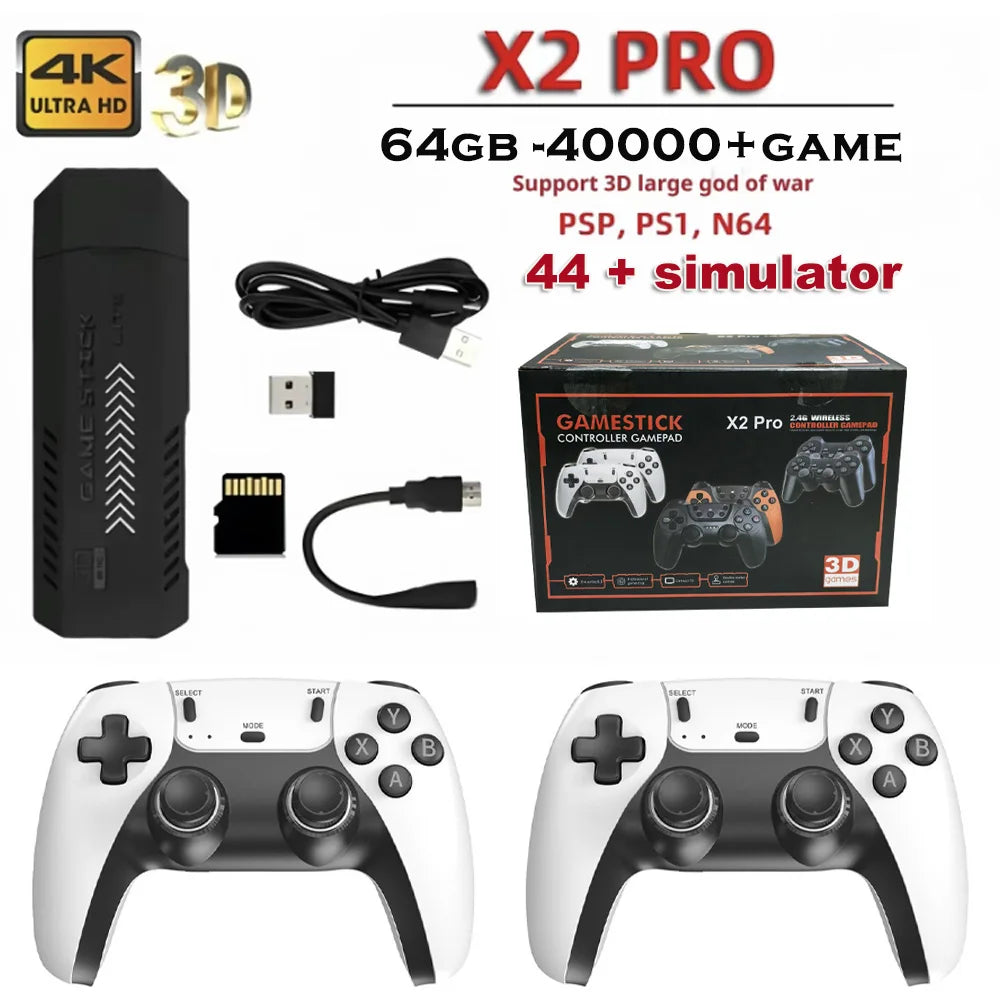 X2 Pro Retro Game Console – 50,000+ Games, 40+ Emulators, 4K HD & Wireless Controllers | PS1/N64/DC