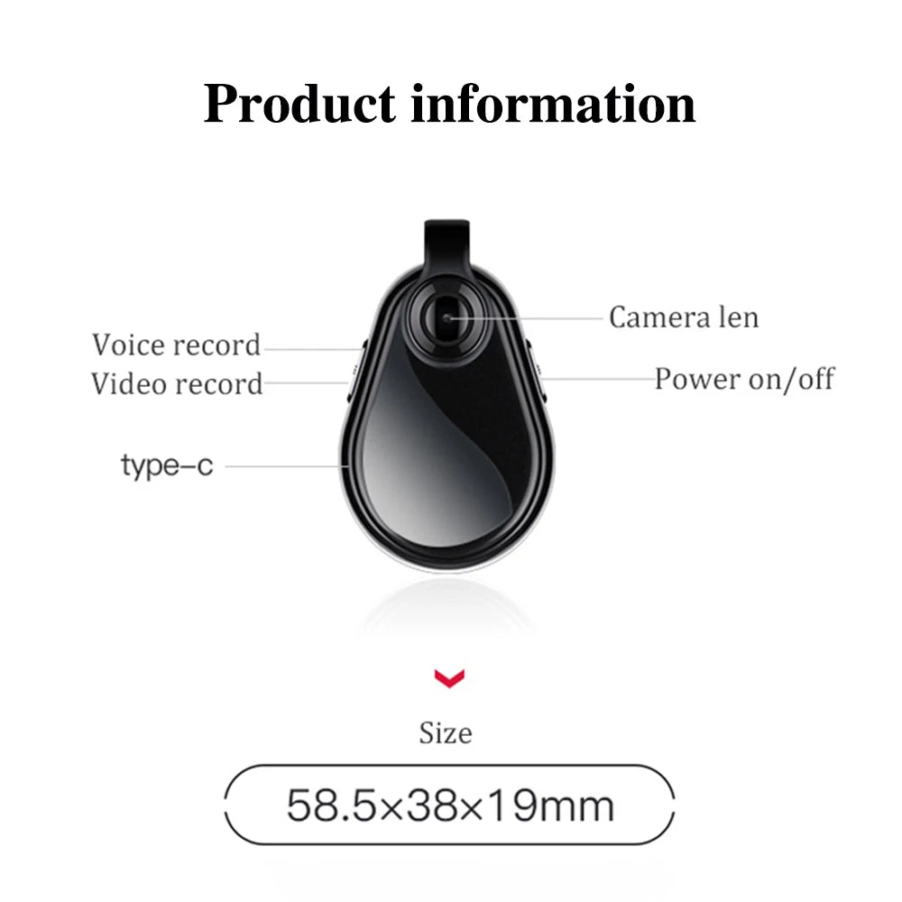 1080P Wearable Video & Voice Recorder — Portable Necklace DV