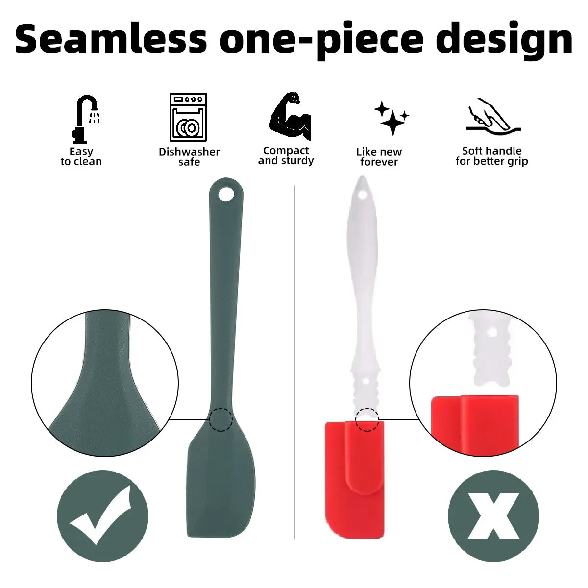 Silicone Baking Utensil Set - Spatulas, Scraper & Oil Brush - photo 3