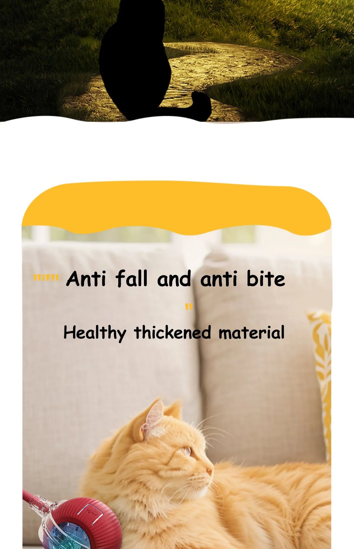 Automatic Rolling Cat Ball with Faux Tail, Rechargeable