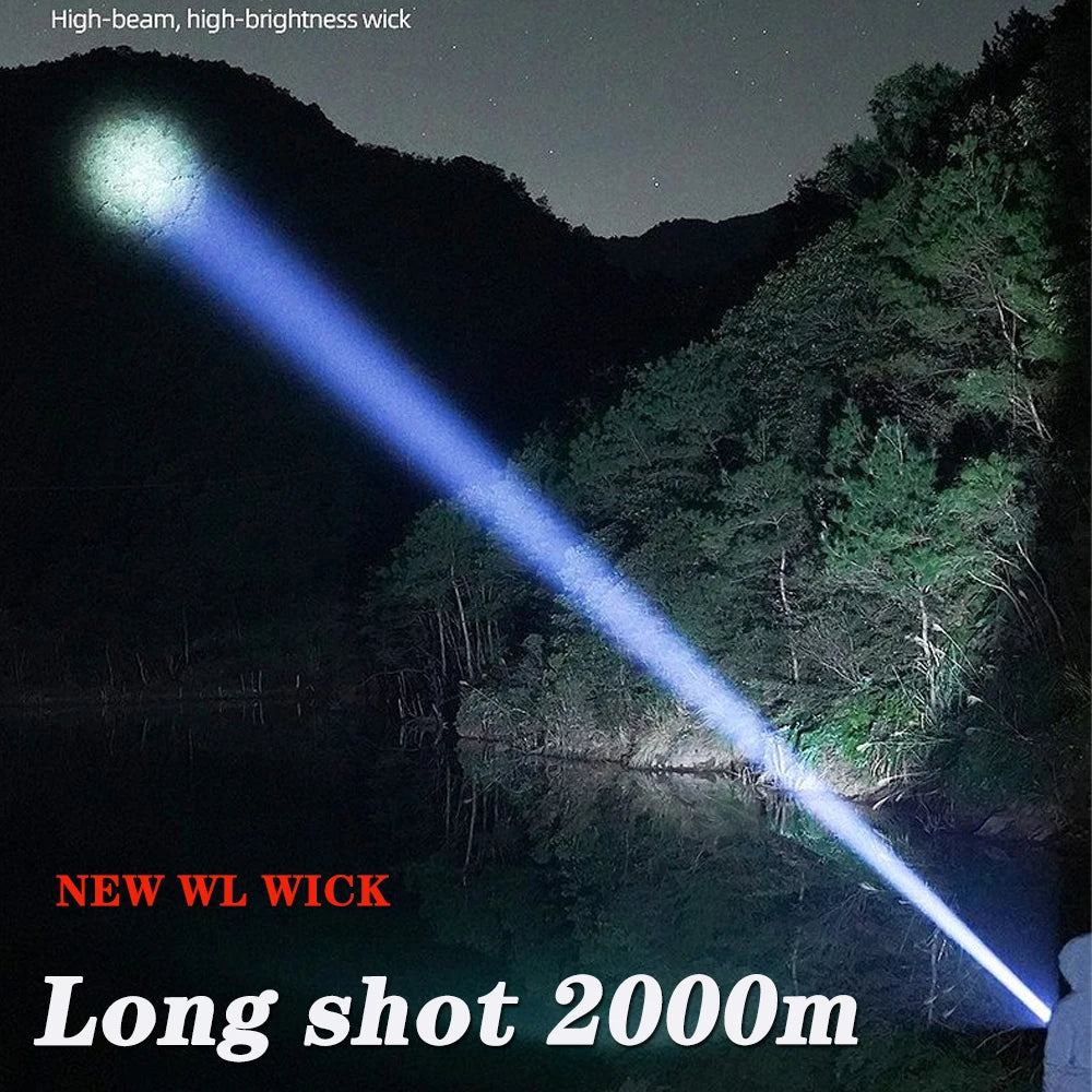 USB Rechargeable 30W High Power LED Flashlight Waterproof 5 Modes Tactical Torch Super Long Shot for Outdoor Camping