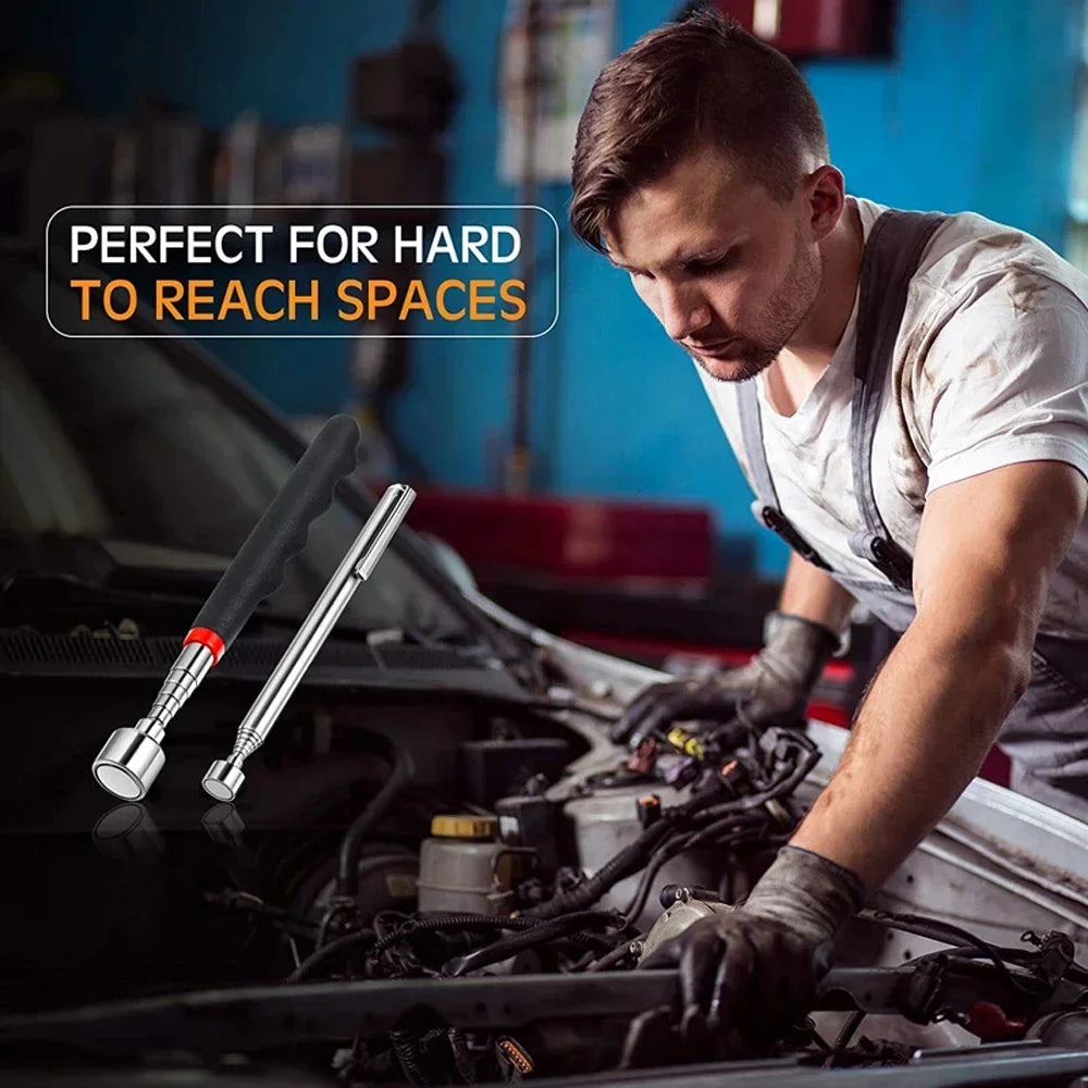 Telescopic Magnetic Pen Extendable Pickup Rod Stick with Light Mini Portable Magnet Pick Up Tool for Picking Up Screws Nut Bol