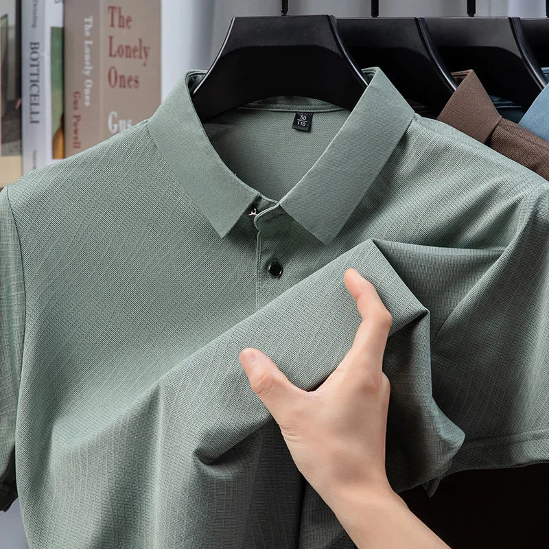 Men's Fine-Weave Polo - Lightweight Wrinkle-Free, Everyday Comfort