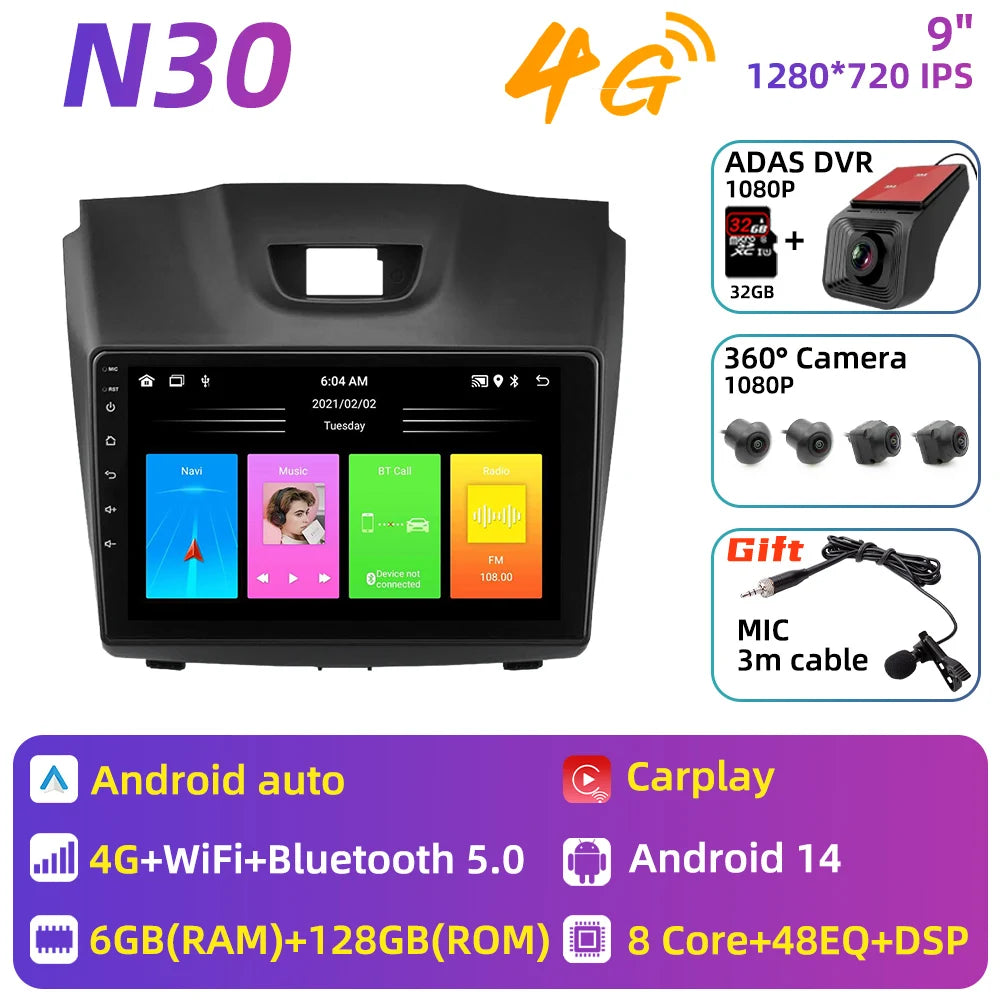 Car Multimedia For Chevrolet S10 Isuzu DMAX D-Max 2014 - 2018 Android Car Radio Player Carplay Auto GPS Navigation Stereo 2 Din