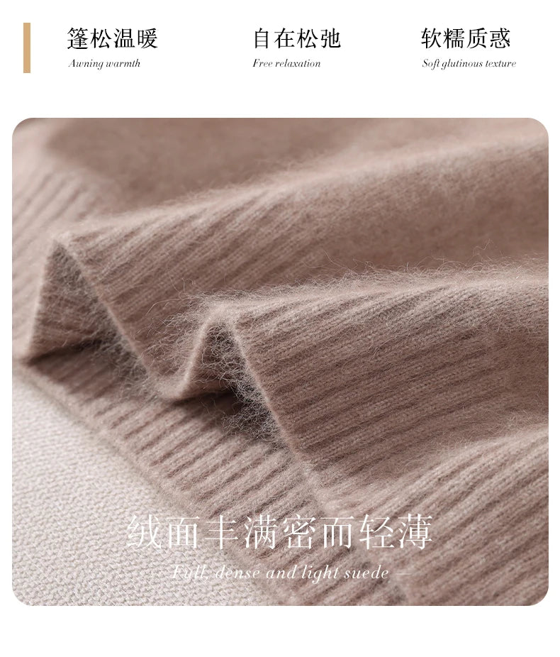 Women's High Collar Knit Sweater, Thick Pullover