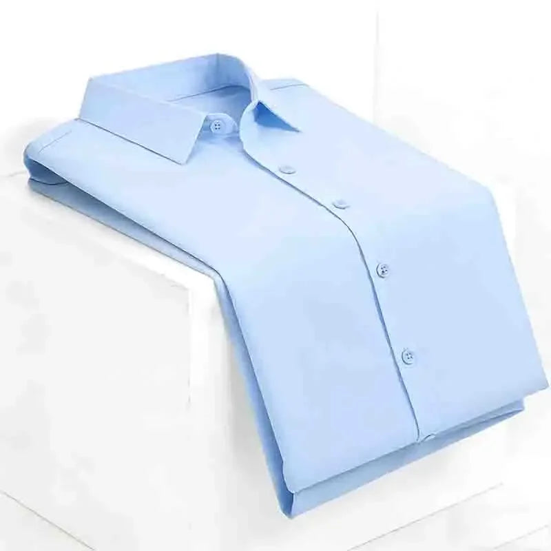 Men's Wedding Dress Shirt - Slim Fit, Formal Short-Sleeve Button-Down
