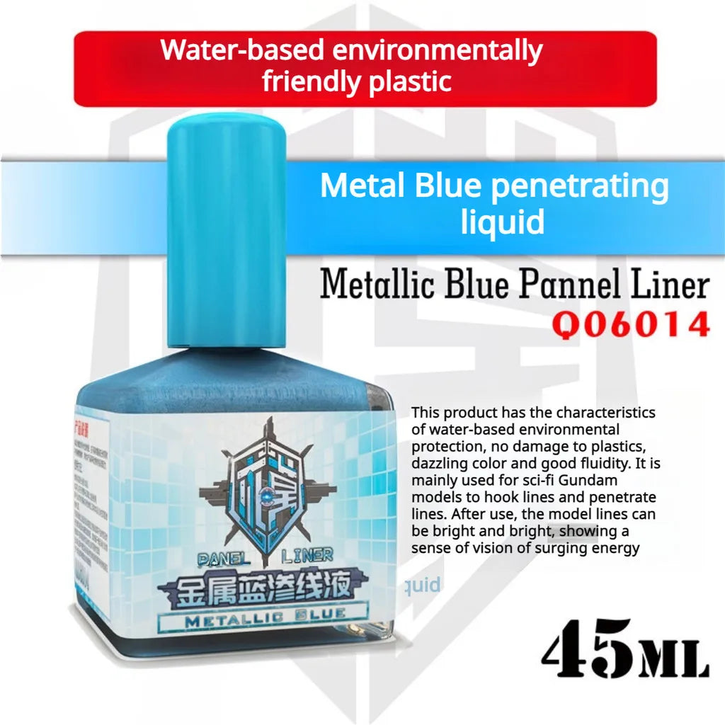 Q06001 45ML Metallic Panel Line Water Based Accent Color for Gundam Gunpla Mecha Doll Tank Plane Military Model Coloring Tool