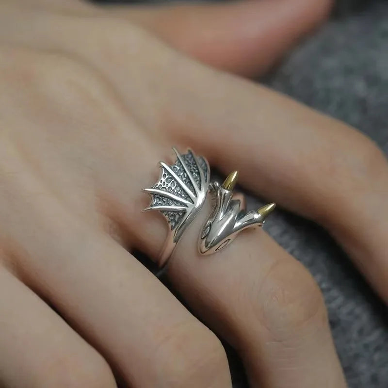 PANJBJ 925 Sterling Silver Hollow Out Rings For Women Three Layered Cross Punk Irregular Vintage Jewelry Gift Dropshipping