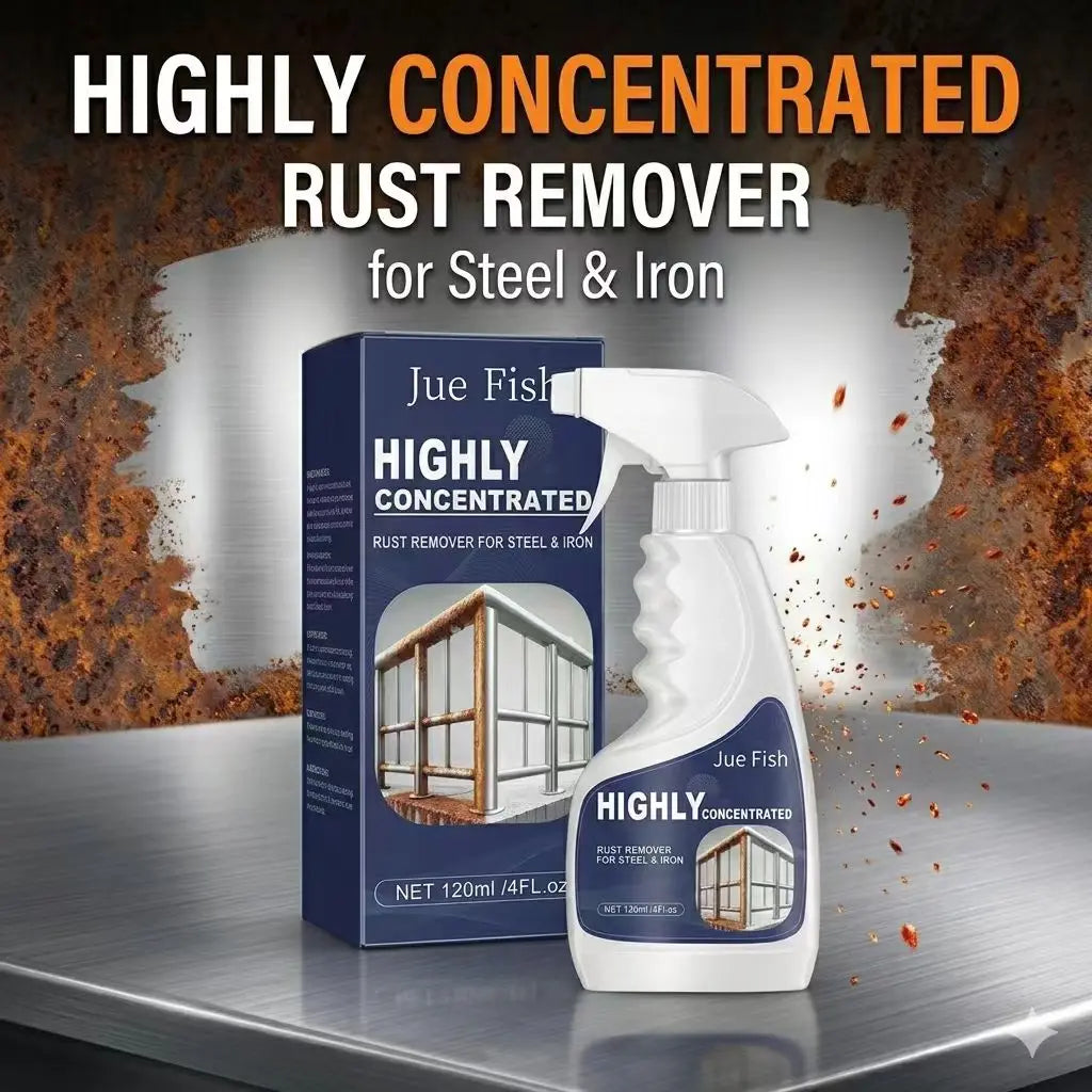 Heavy Duty Rust Remover Spray Fast Acting Rust Dissolver & Anti-Rust Coating for Metal, Car, Tools Multi-Surface Cleaner 120ml