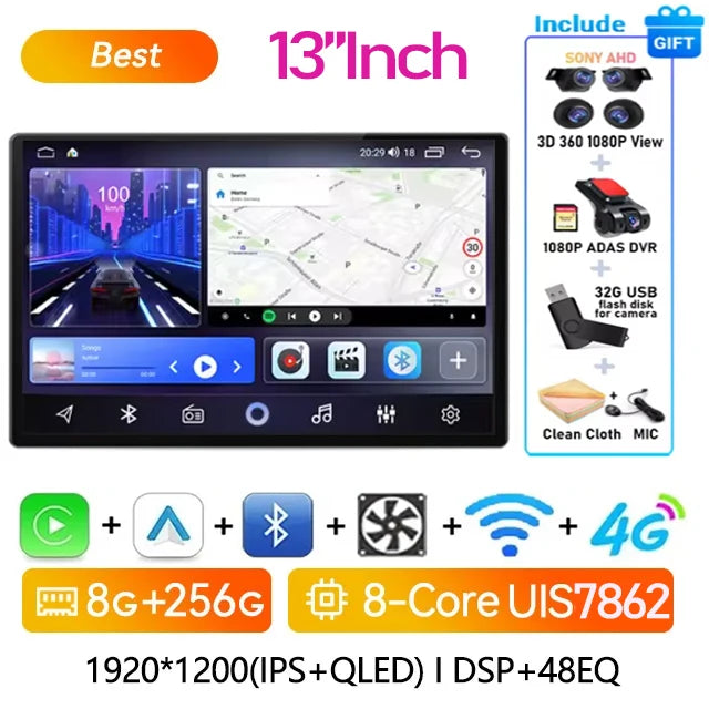 13.1" Android Touchscreen for Mercedes-Benz Smart 453 (2014–2020) — CarPlay, GPS Navigation, WiFi, HD