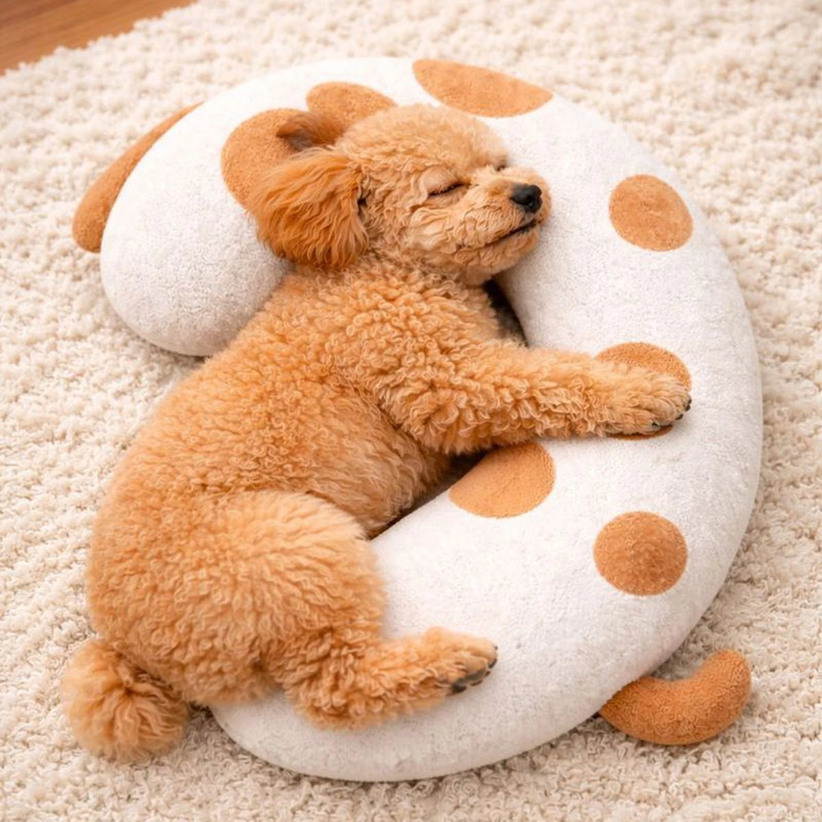 Dog Bed Pillow Soft Breathable Fabric Protects Spine Suitable Small Medium Sized Dogs Keeps Warm During Sleep