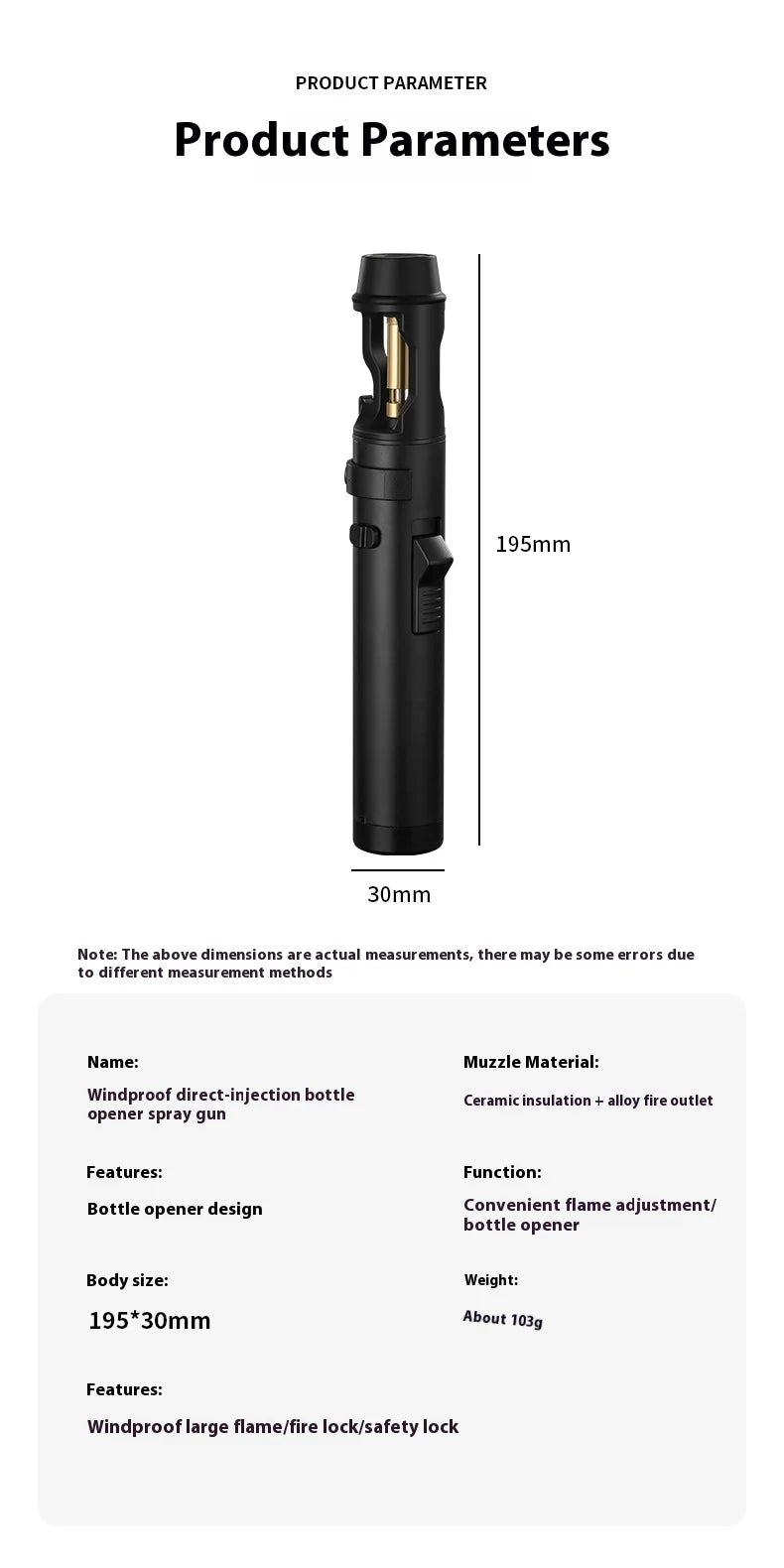 Powerful Metal Gas Lighter Windproof Kitchen Cooking Torch Flame Jet Barbecue Smoking Accessories Cigar Lighters Men's Gift