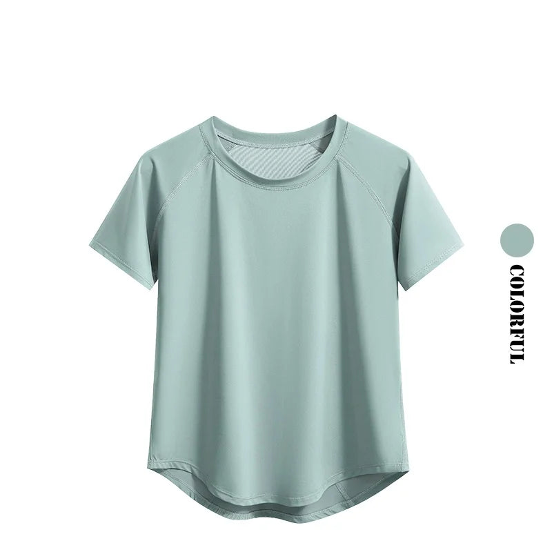 Women's Quick-Dry Sports Tee — Loose Short-Sleeve Running & Gym Top