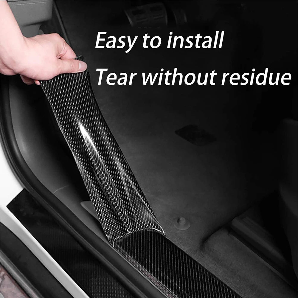 Carbon Fiber Door Edge Guard Tape - Anti-Collision Door Sill Protector