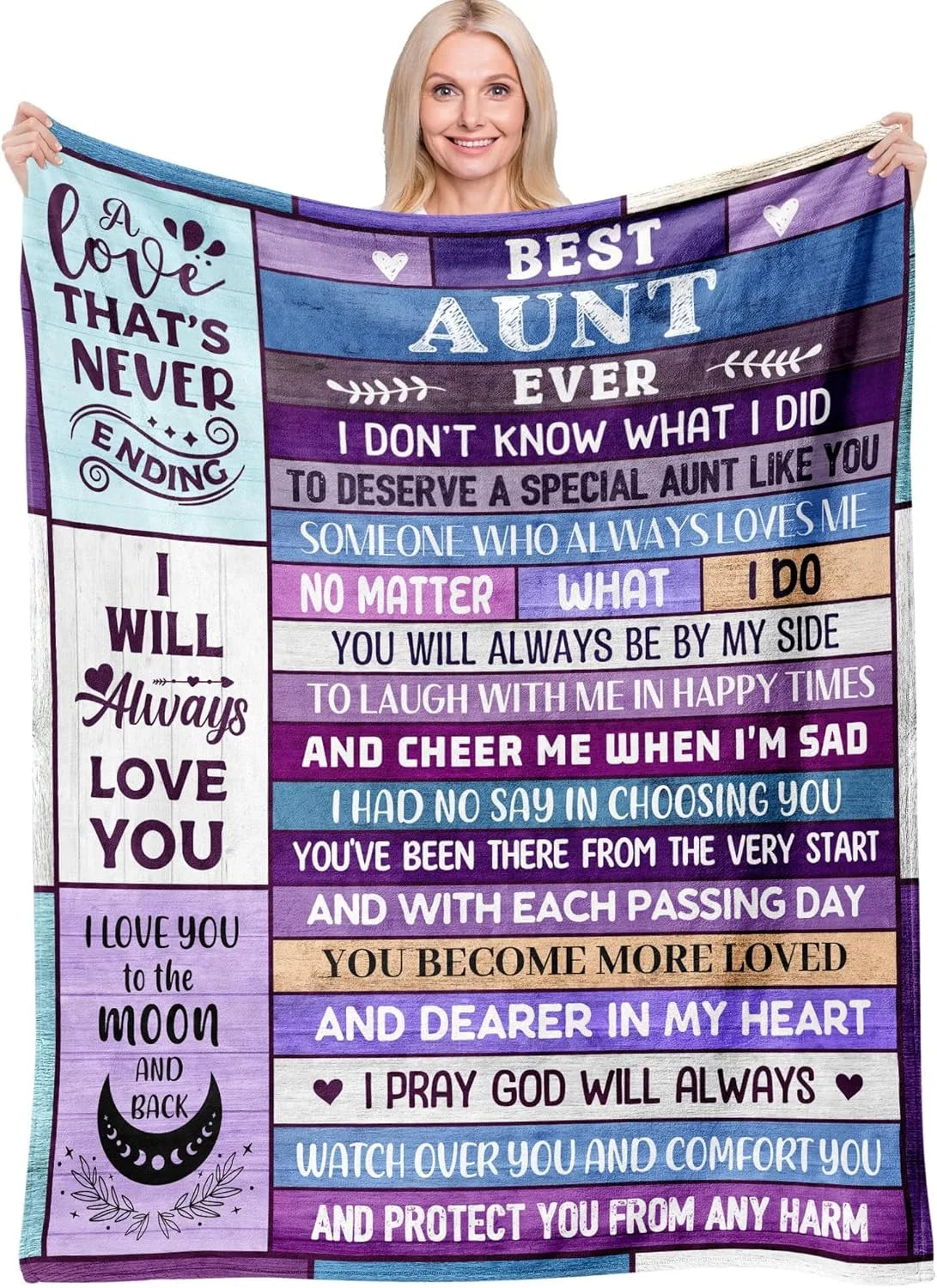 Gift for Mom Flannel Throw Blanket with Loving Message