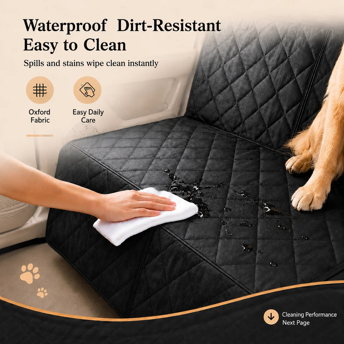 Pet Car Seat Cover - Front or Rear Bench, Waterproof – photo 4