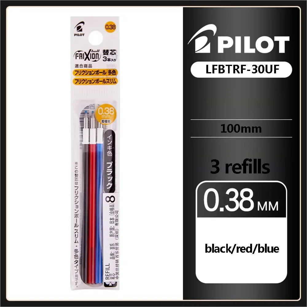 Japan Pilot Frixion Pen 3 in 1 Erasable Gel Pen 3 Colors 0.5mm /0.38mm LKFB-60EF Slim Pen Holder Back To School Stationery