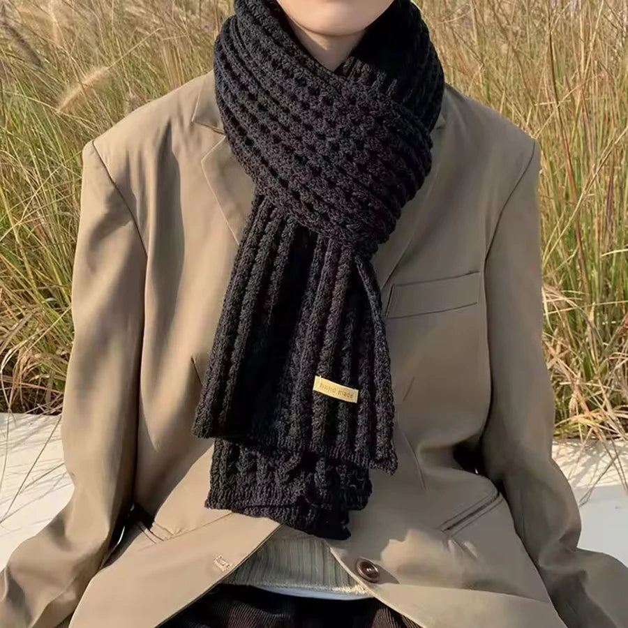Unisex Chunky Cable Knit Scarf - Long Warm Winter Scarf - photo 5