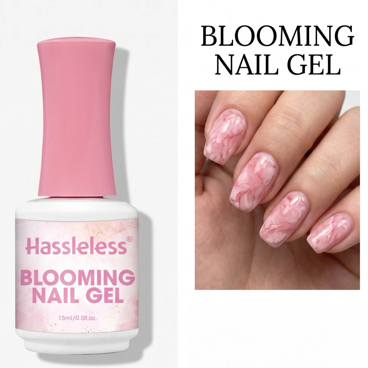 Hassleless Blooming Gel Nail Polish Set (15ml glass bottle) - Professional Nail Gel, Blooming Gel Nail Polish Set includes gel,