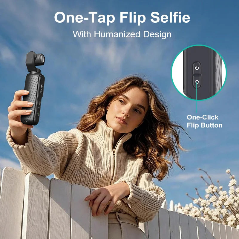 Ourlife 4K Gimbal Camera — 330° Face-Tracking Touchscreen, 64MP