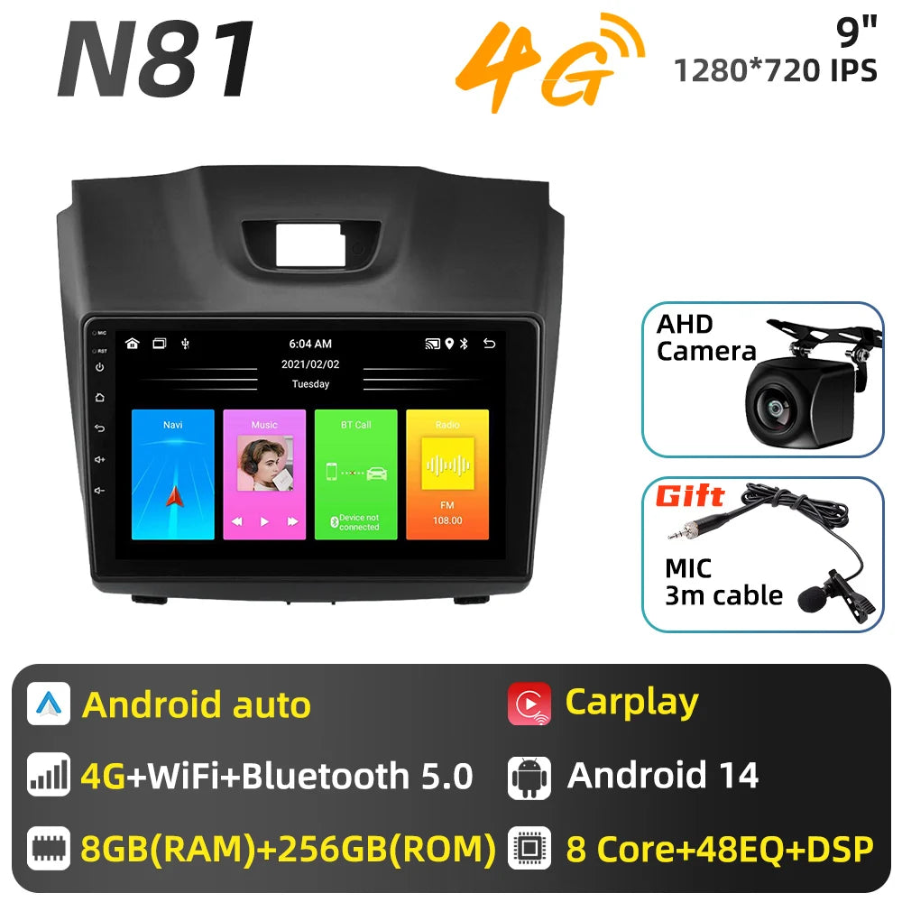 Car Multimedia For Chevrolet S10 Isuzu DMAX D-Max 2014 - 2018 Android Car Radio Player Carplay Auto GPS Navigation Stereo 2 Din