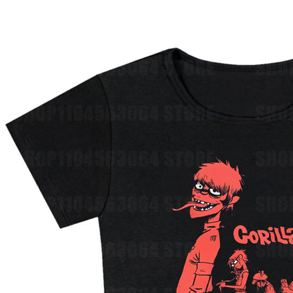 Gorillaz Street Urks European and American High Street Vibe Hip Hop Vintage Men's and Women's Short Sleeve T-shirt