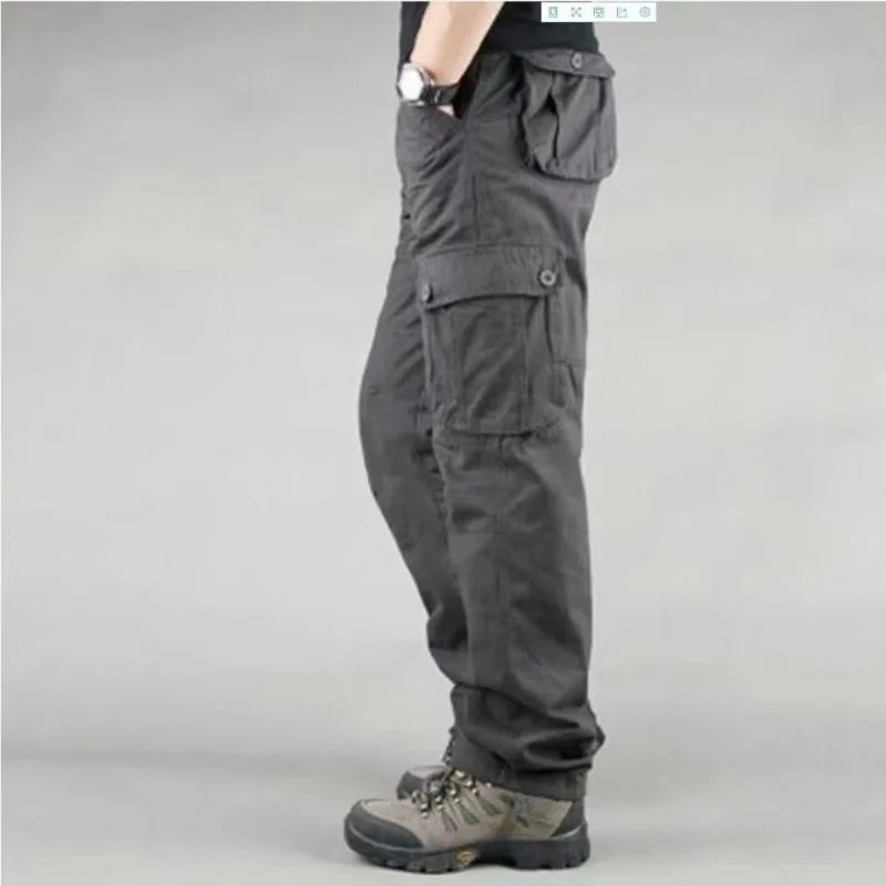 Men's Tactical Cargo Pants – Cotton Overalls with Multiple Pockets | Outdoor Work Hiking Camo Trousers