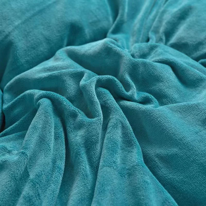 Winter Warm Thick Plush Velvet Flat Sheet Solid Color Large Size Soft Flannel Bed Sheet 350x245cm Not Including Pillowcase