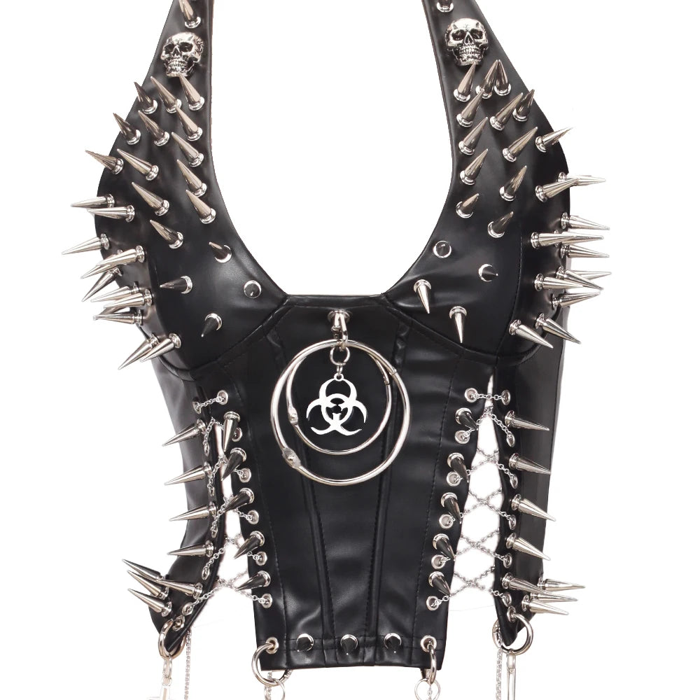 Women's Studded Y2K Grunge Tank Top — Gothic Spiked Cami