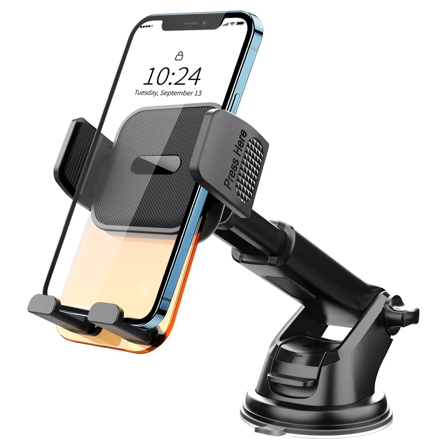 Car Phone Holder for Dashboard & Windshield – Universal Clip Mount for 4.7–7" Phones