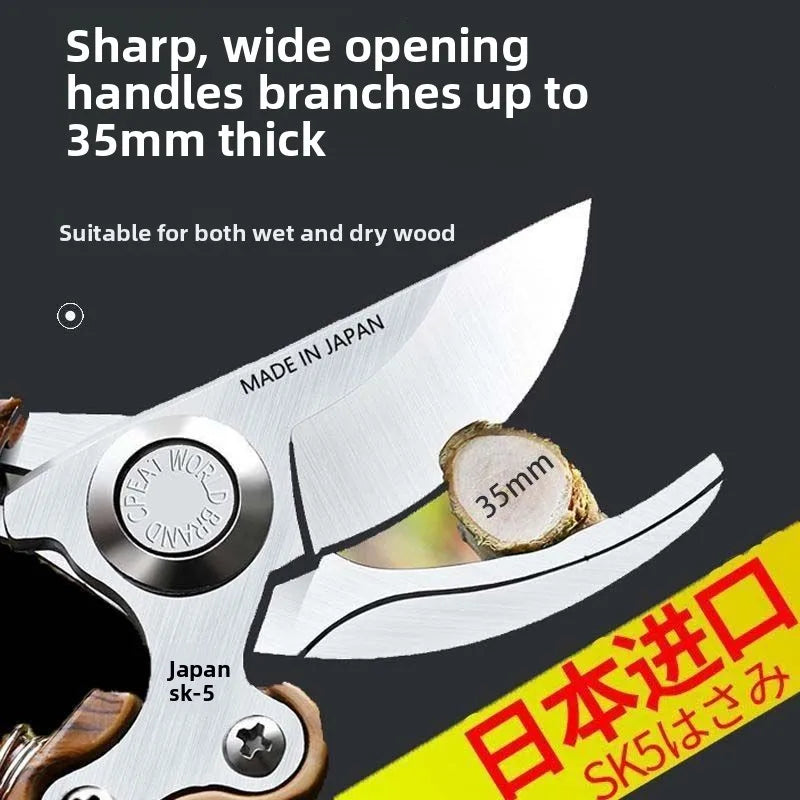 SK5 Steel Garden Pruning Shears – Heavy-Duty Fruit Tree & Thick Branch Flower Shears