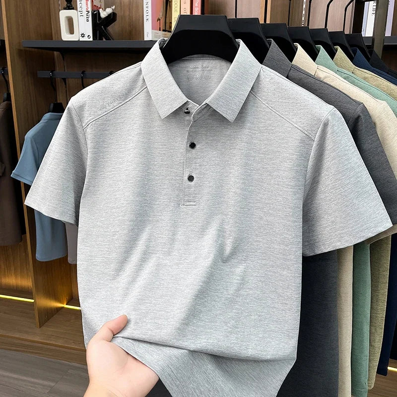 Men's Modern Polo Shirt - Slim Fit, Short Sleeve Business Casual