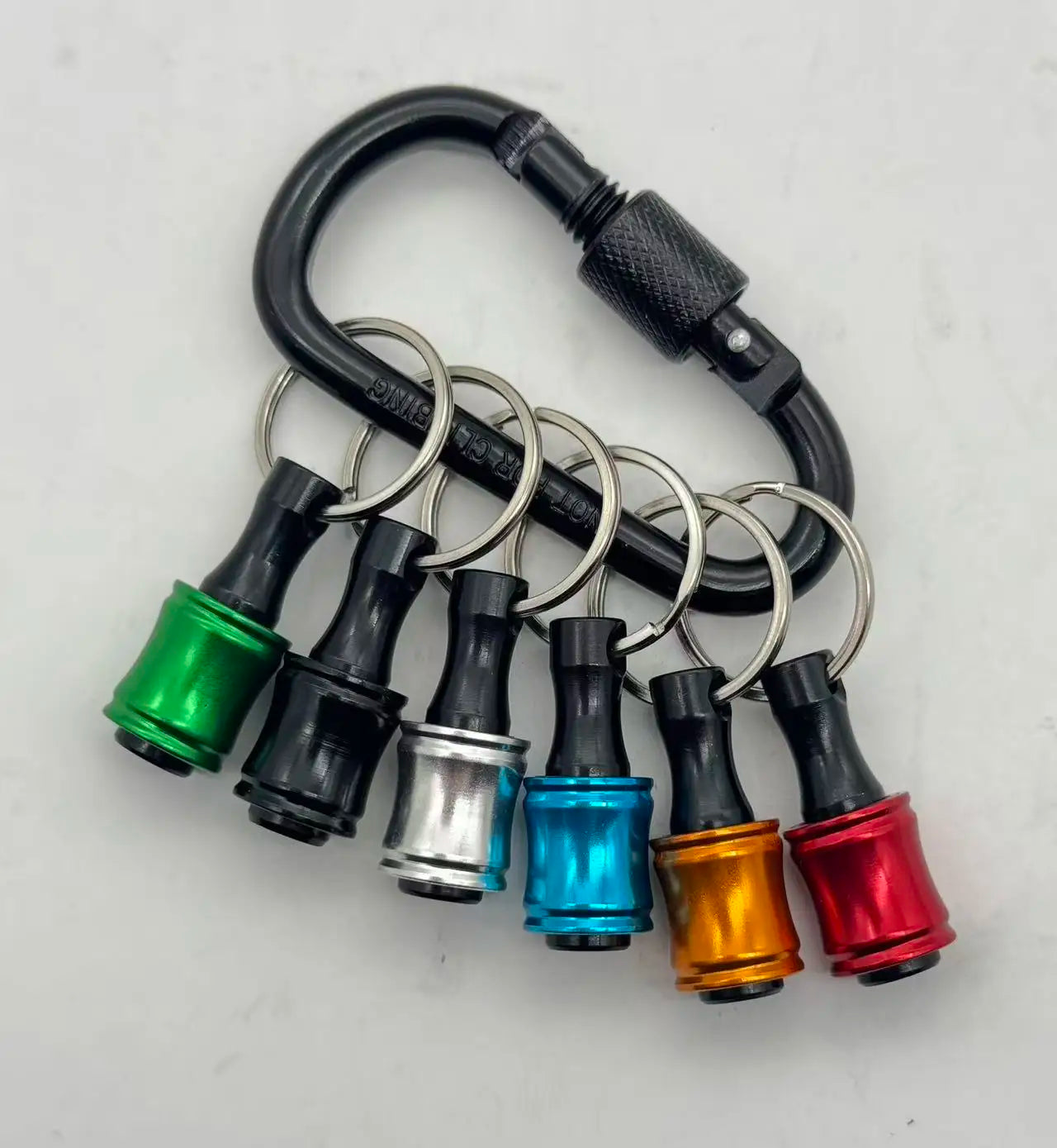 6PC Hex Handle Screwdriver Set Quick-Change Color-Coded Extension Rods Key Chain