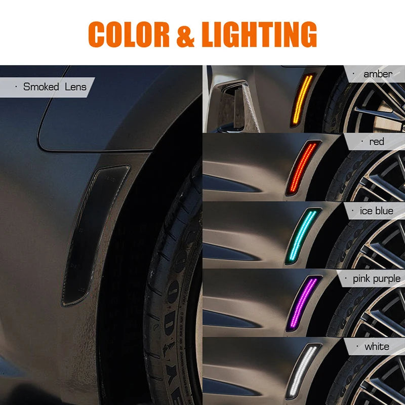 4Pcs LED Front Rear Bumper Side Marker Lights For Chevrolet Chevy Camaro 2016-2021 Cadillac CTS ATS Car Accessories OEM#23169181