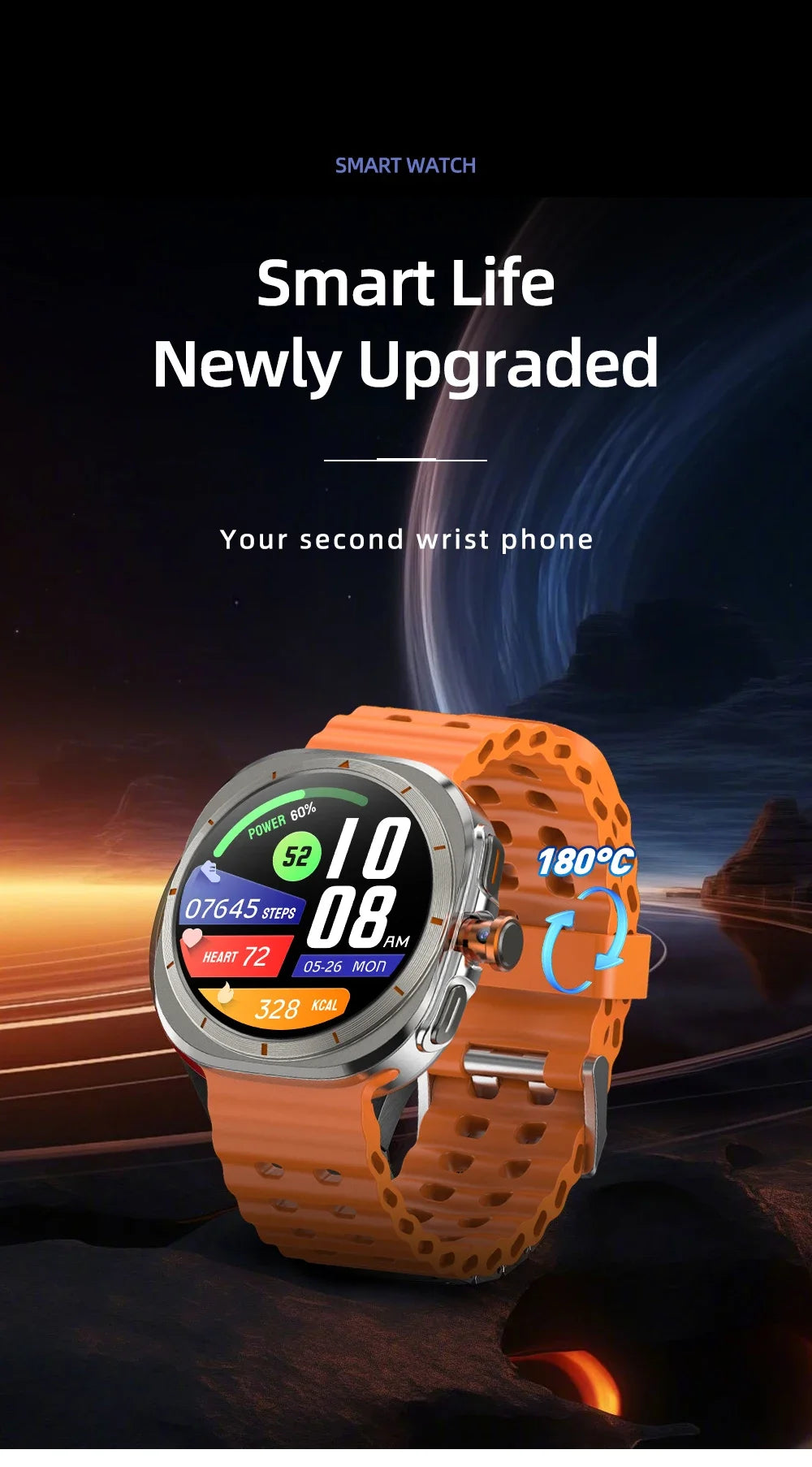 Upgrade Android 13.0 Smart Watch Ultra 4G/5G Smartwatch With 190° Rotary Camera GPS WIFI Sim Card Slot Compass App Download