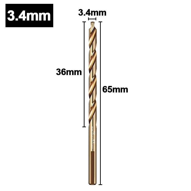 M35 Step Twist Drill, Cobalt Content Straight Shank Drill (3-13mm), For Iron, Stainless Steel, Steel Drilling